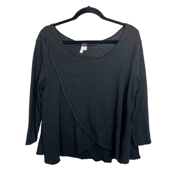 WE THE FREE Free People Tulip Cross Front Black Top size Small - Picture 12 of 12
